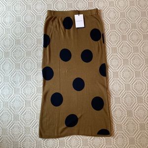 NWT Who what wear knit polka dot midi skirt, M
